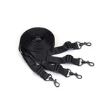 Liebe Seele Vegan Fetish Faux Leather Under Mattress Restraint Set in Black — flat lay