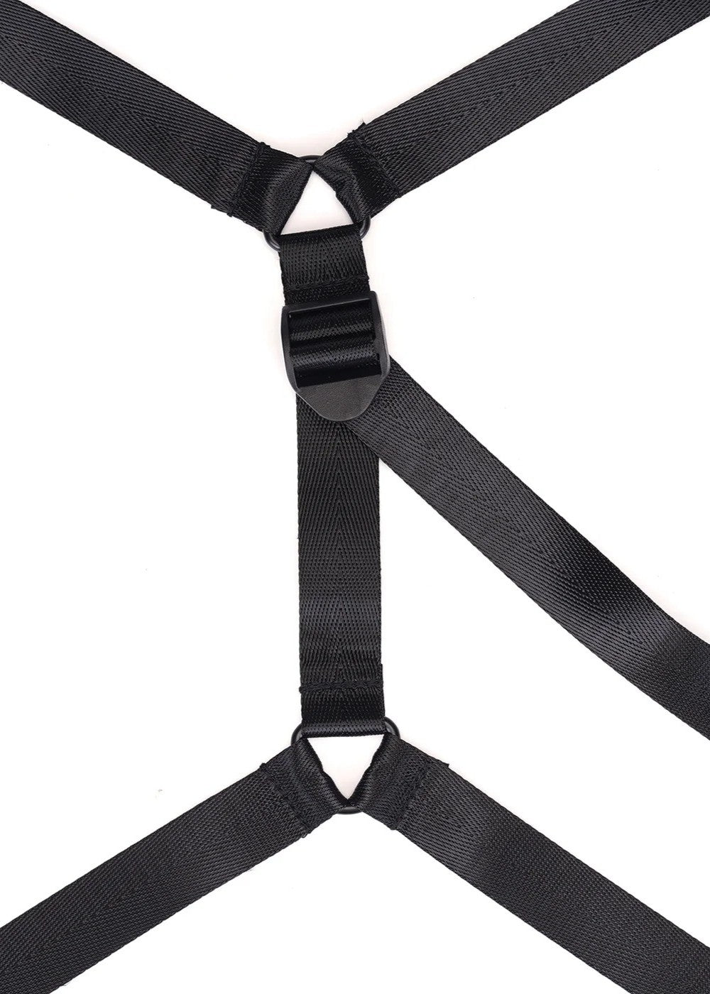 Liebe Seele Vegan Fetish Faux Leather Under Mattress Restraint Set in Black — flat lay