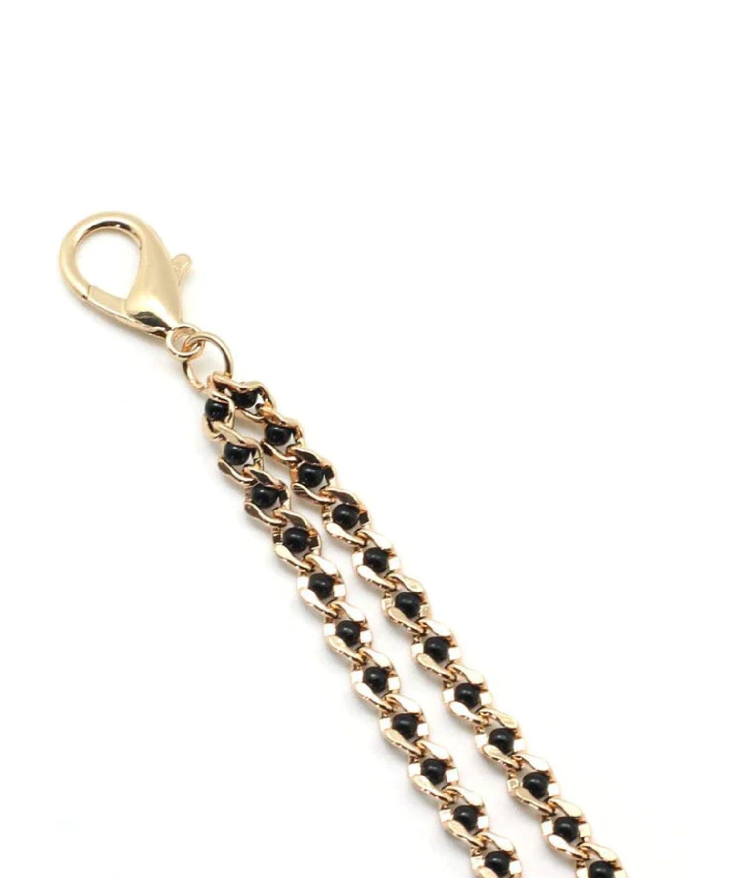 Liebe Seele Black Bead Chains and Nipple Clamps (Gold) | BDSM Bedroom Fun