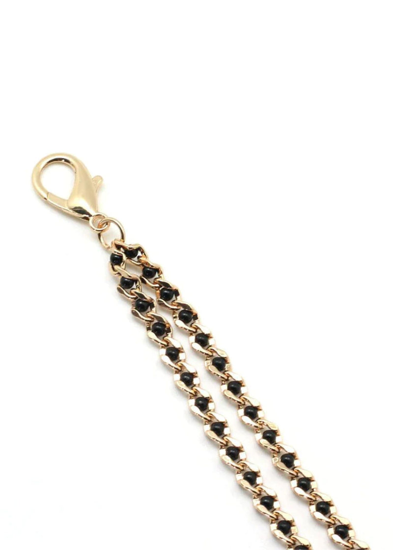 Liebe Seele Black Bead Chains and Nipple Clamps (Gold) | BDSM Bedroom Fun