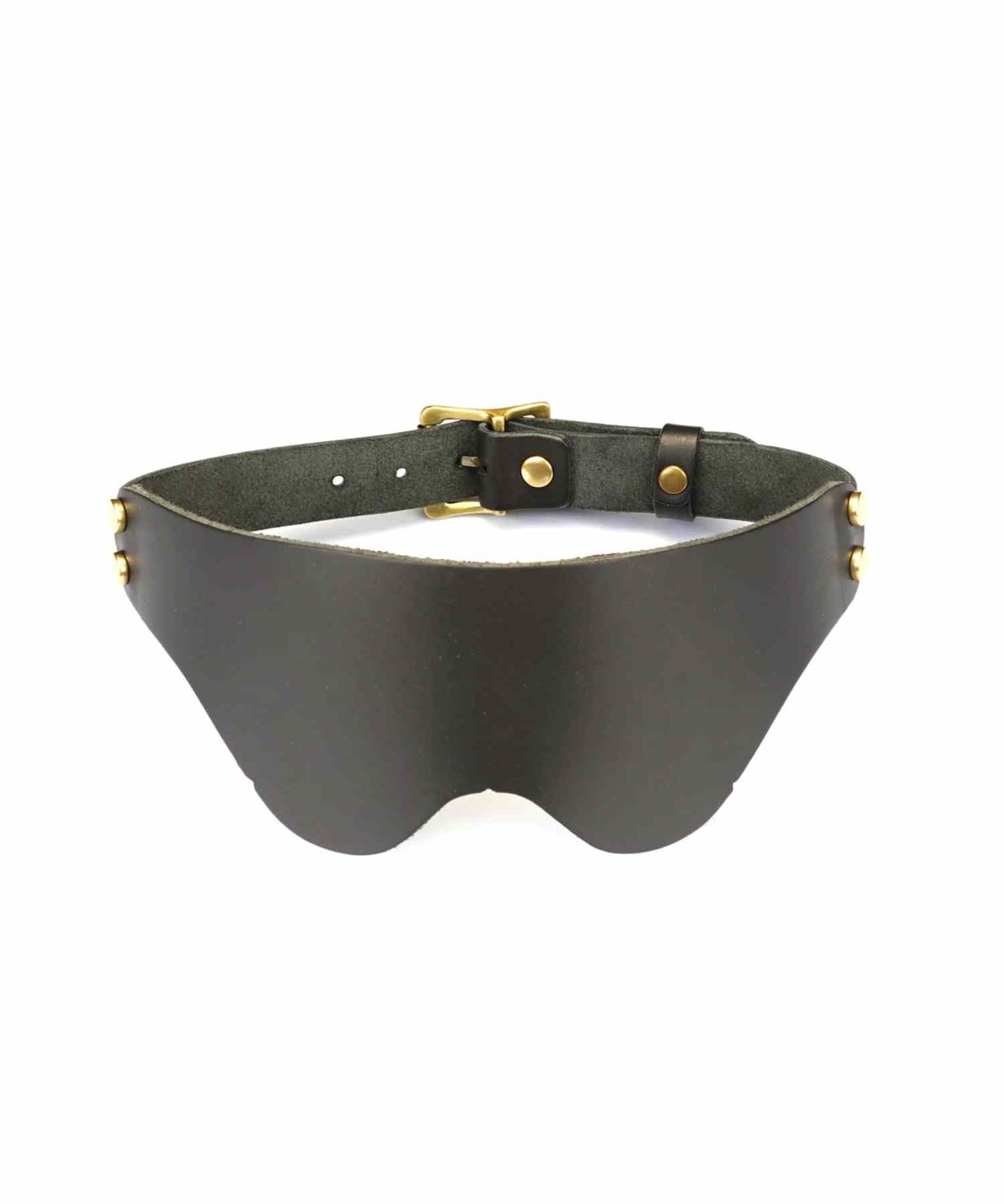 Liebe Seele Leather Blindfold (Black) | Bondage, Bedroom Fun | Avec Amour Lingerie