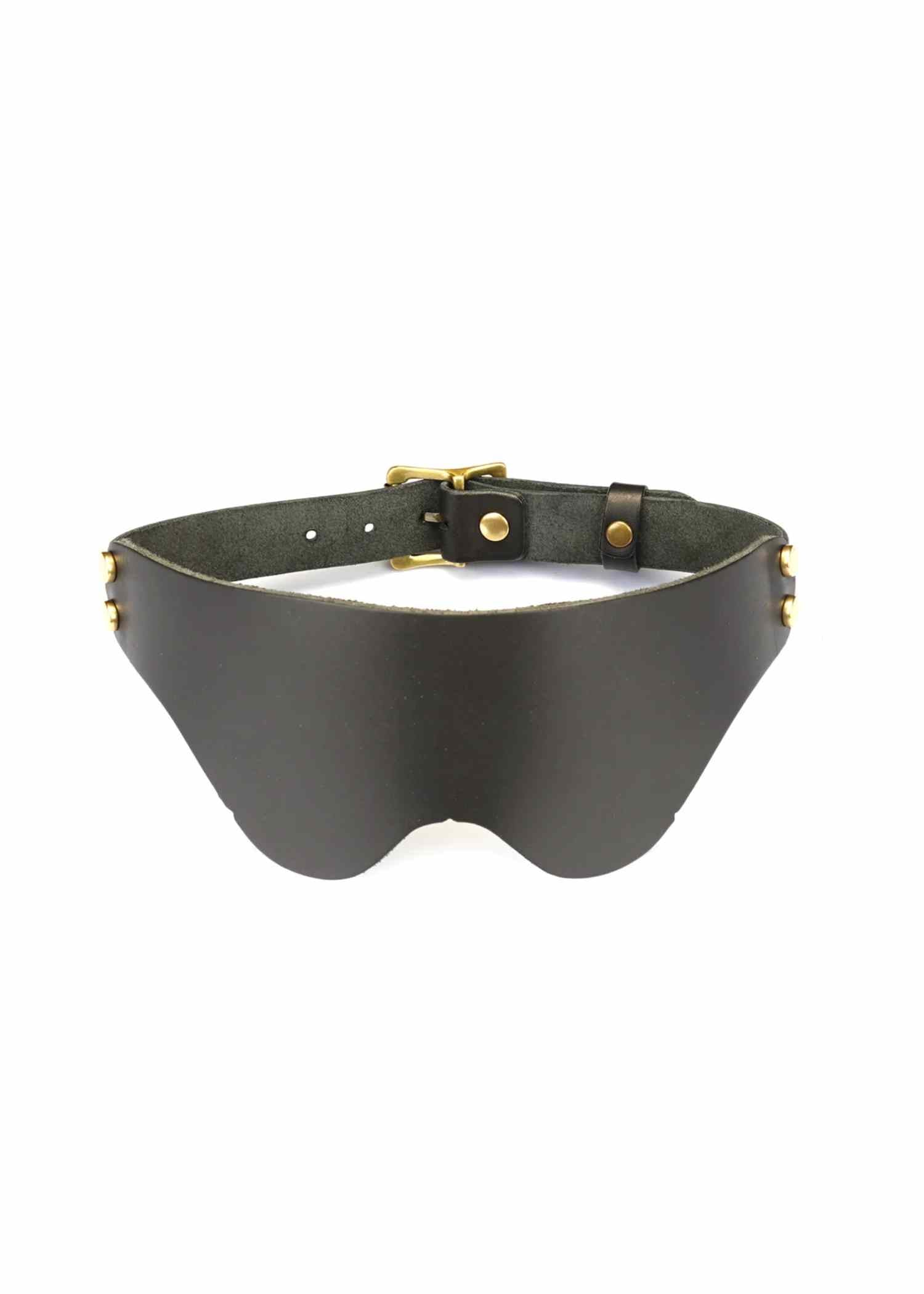 Liebe Seele Leather Blindfold (Black) | Bondage, Bedroom Fun | Avec Amour Lingerie