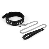 Liebe Seele Leather Collar with Leash (Black) | Avec Amour