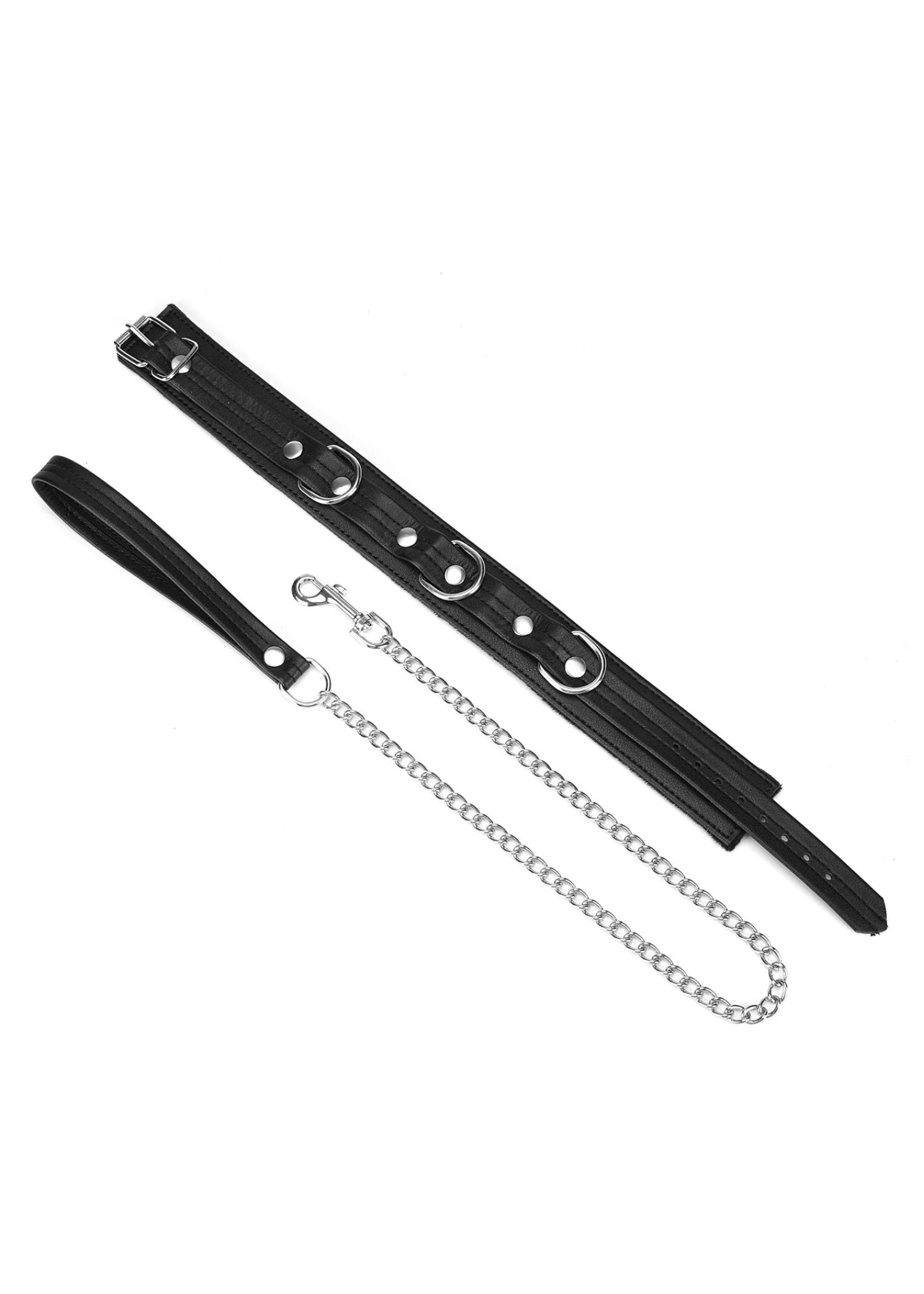 Liebe Seele Leather Collar with Leash (Black) | Avec Amour
