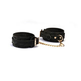 Boudoir Amor Vegan Leather Ankle Cuffs (Black)