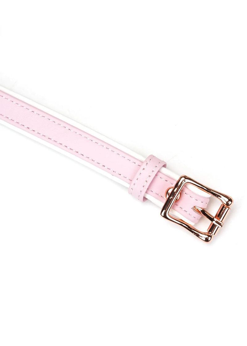 Liebe Seele Fairy Blindfold (White & Pink) | Avec Amour Leather Accessories