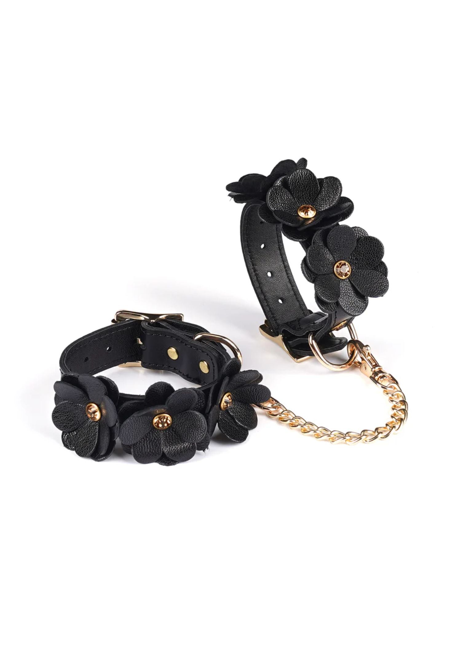 Liebe Seele Flower Rhythm Leather Handcuffs | Avec Amour Lingerie