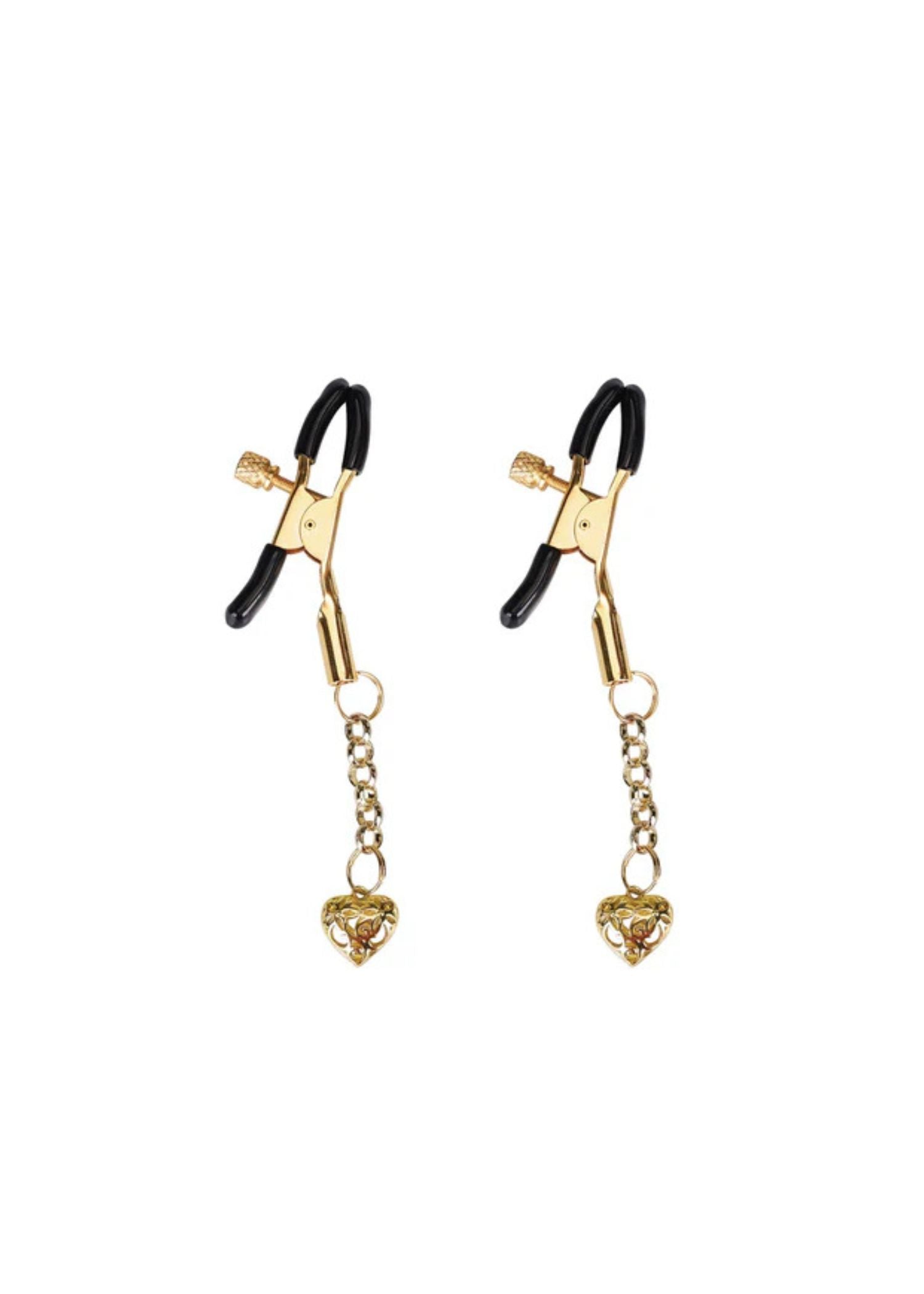 Liebe Seele Gold Hollow Heart Nipple Clamps | Avec Amour Lingerie