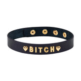 Liebe Seele Gold Word Choker (BITCH) | Avec Amour Leather Accessories