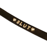 Liebe Seele Gold Word Choker (SLUT) | Avec Amour Leather Accessories