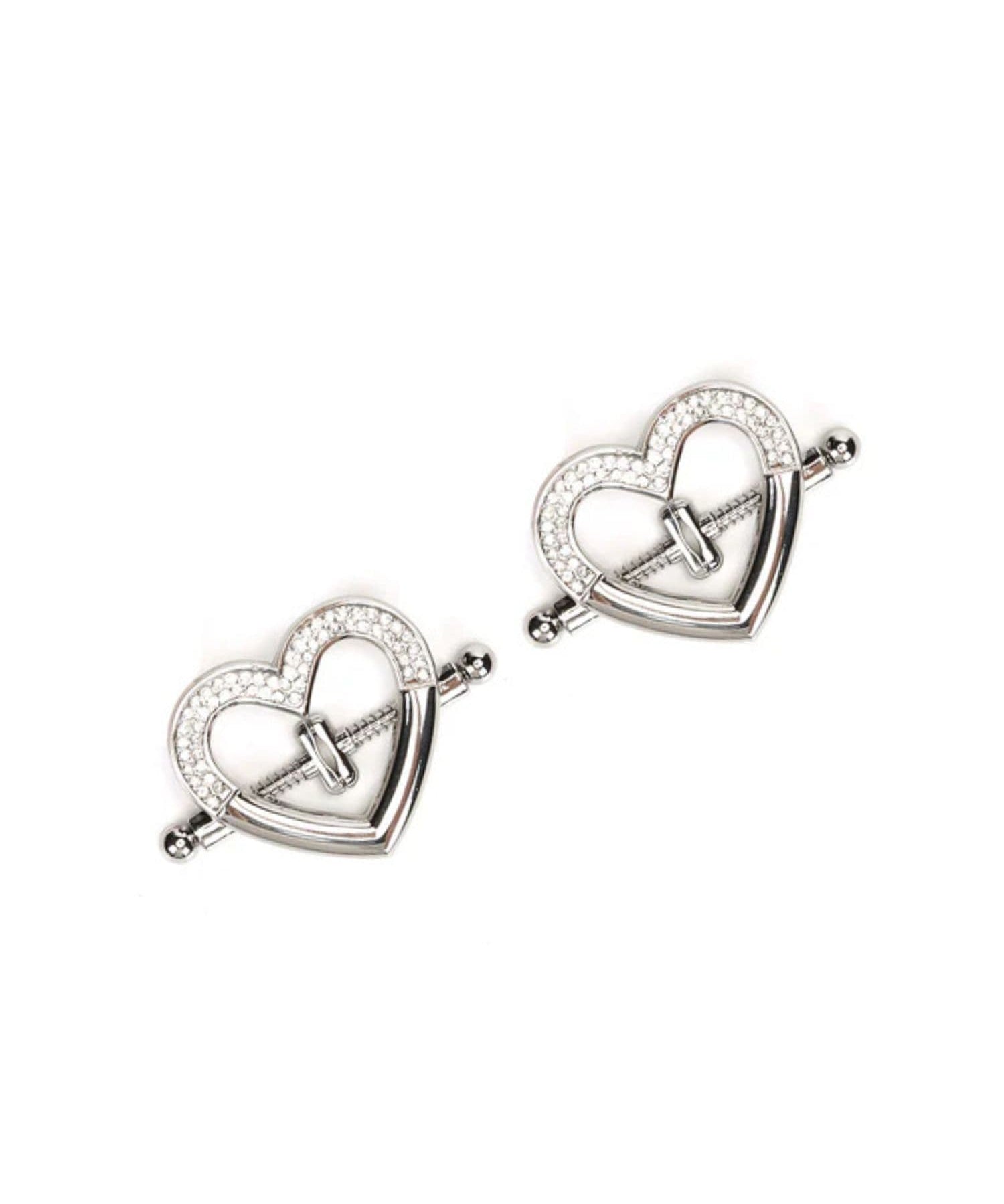 Liebe Seele Heart Shaped Nipple Clamps (Silver) | BDSM Bedroom Fun | Avec Amour Lingerie