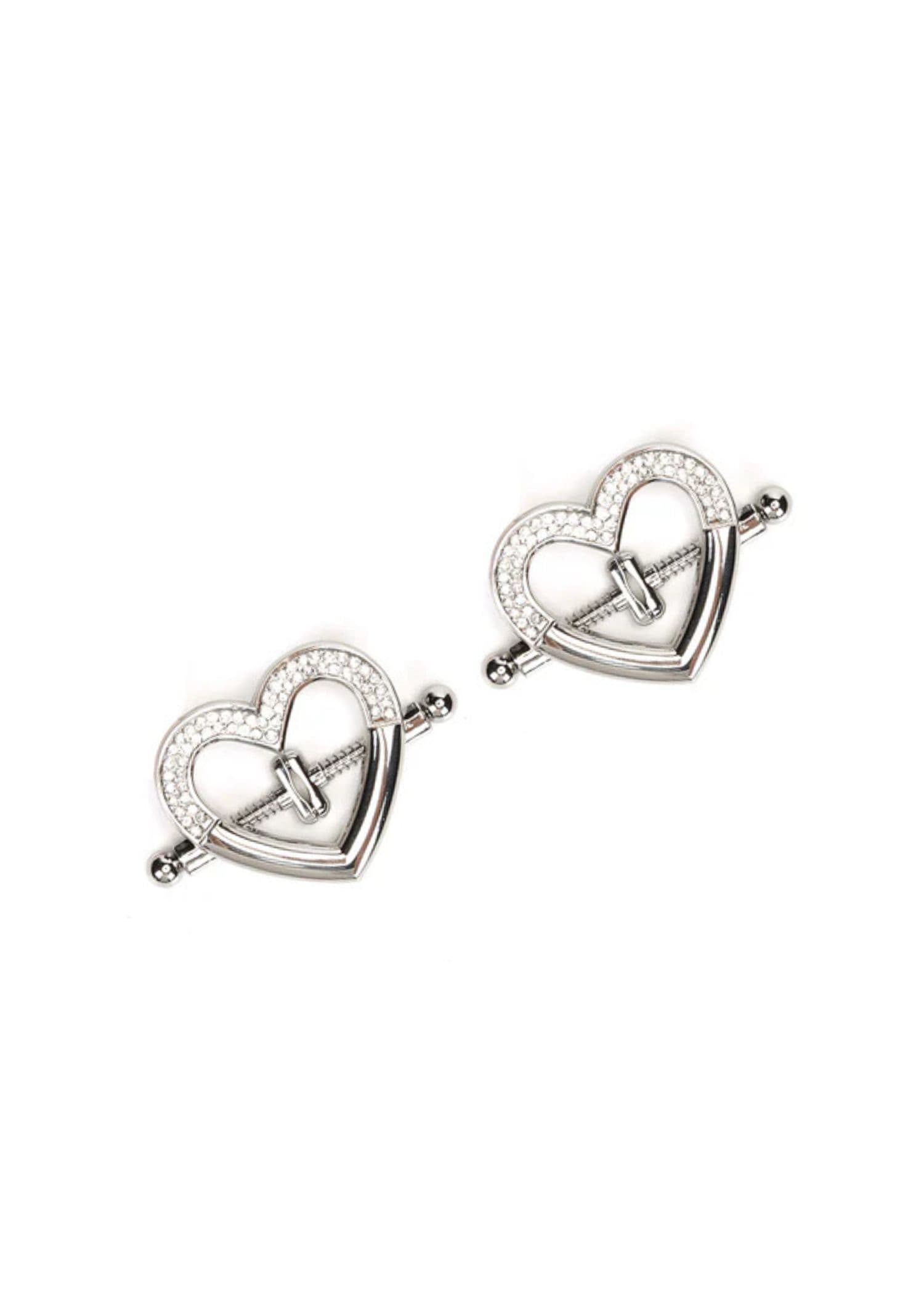 Liebe Seele Heart Shaped Nipple Clamps (Silver) | BDSM Bedroom Fun | Avec Amour Lingerie