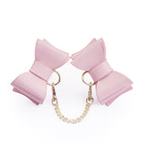 Leather Bow Tie Wrist Cuffs (Pink)