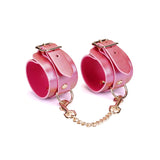 Liebe Seele Lustre Rosa Pink Leather Wrist Cuffs | Avec Amour Lingerie