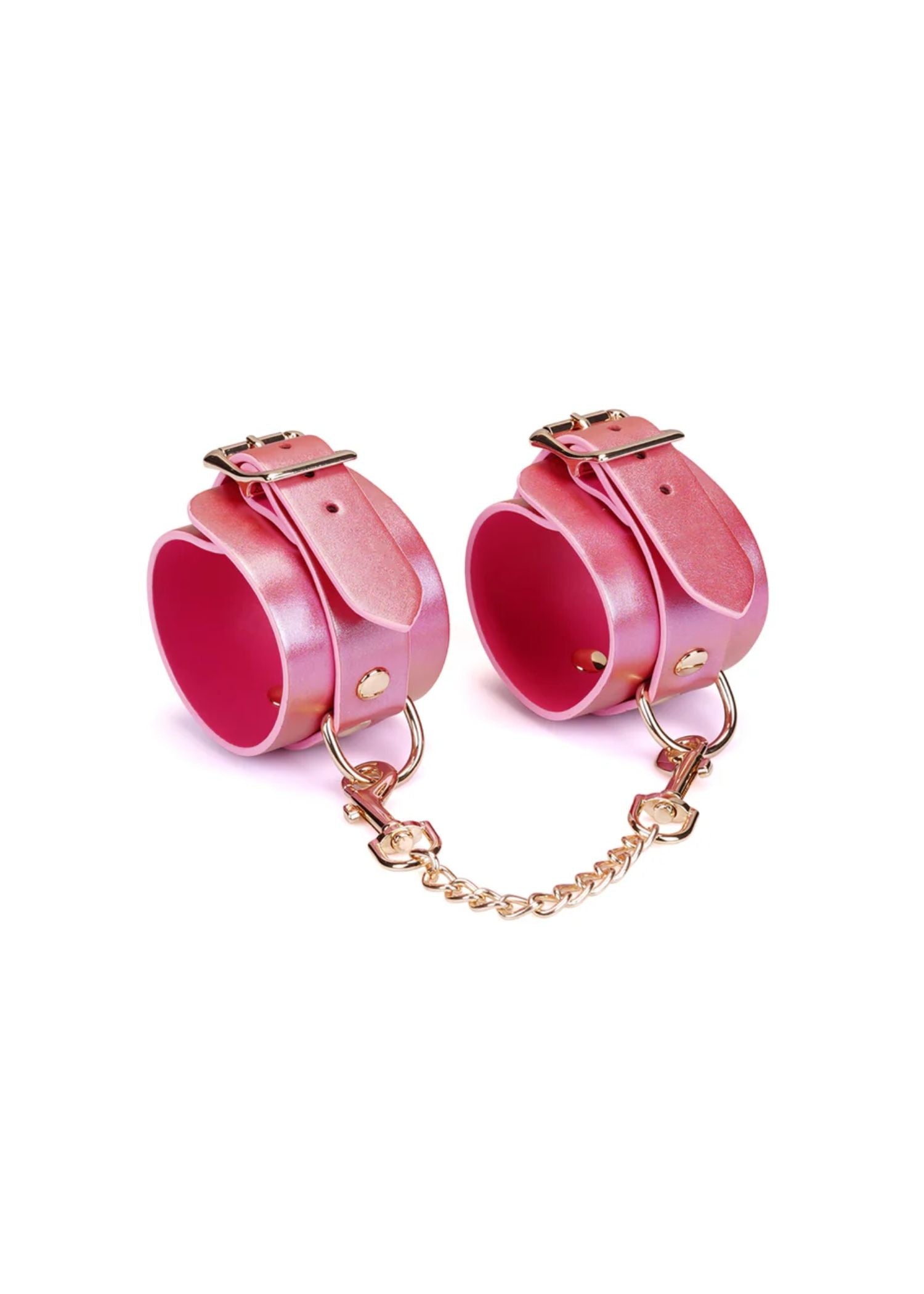 Liebe Seele Lustre Rosa Pink Leather Wrist Cuffs | Avec Amour Lingerie