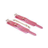 Liebe Seele Lustre Rosa Pink Leather Wrist Cuffs | Avec Amour Lingerie