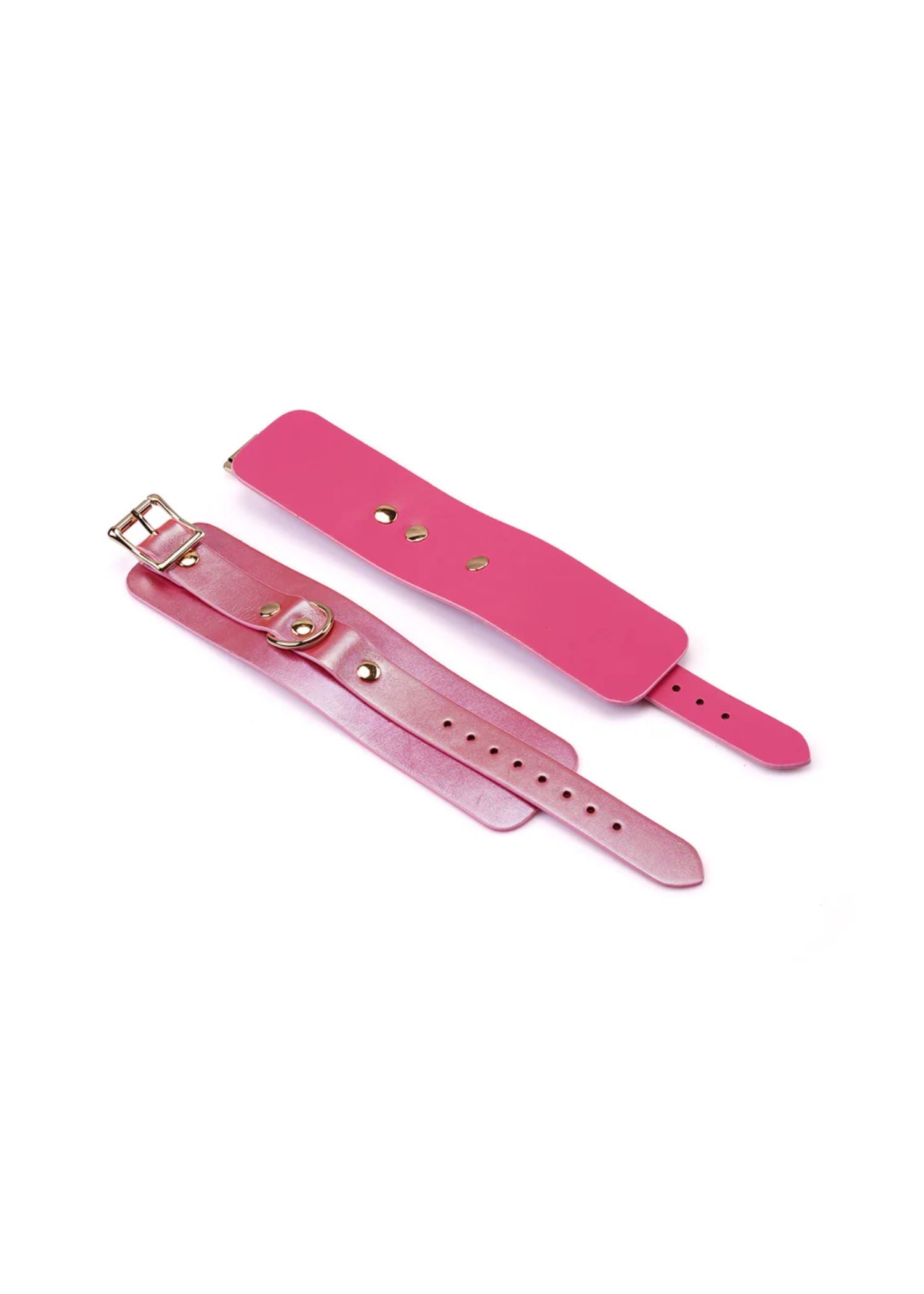 Liebe Seele Lustre Rosa Pink Leather Wrist Cuffs | Avec Amour Lingerie