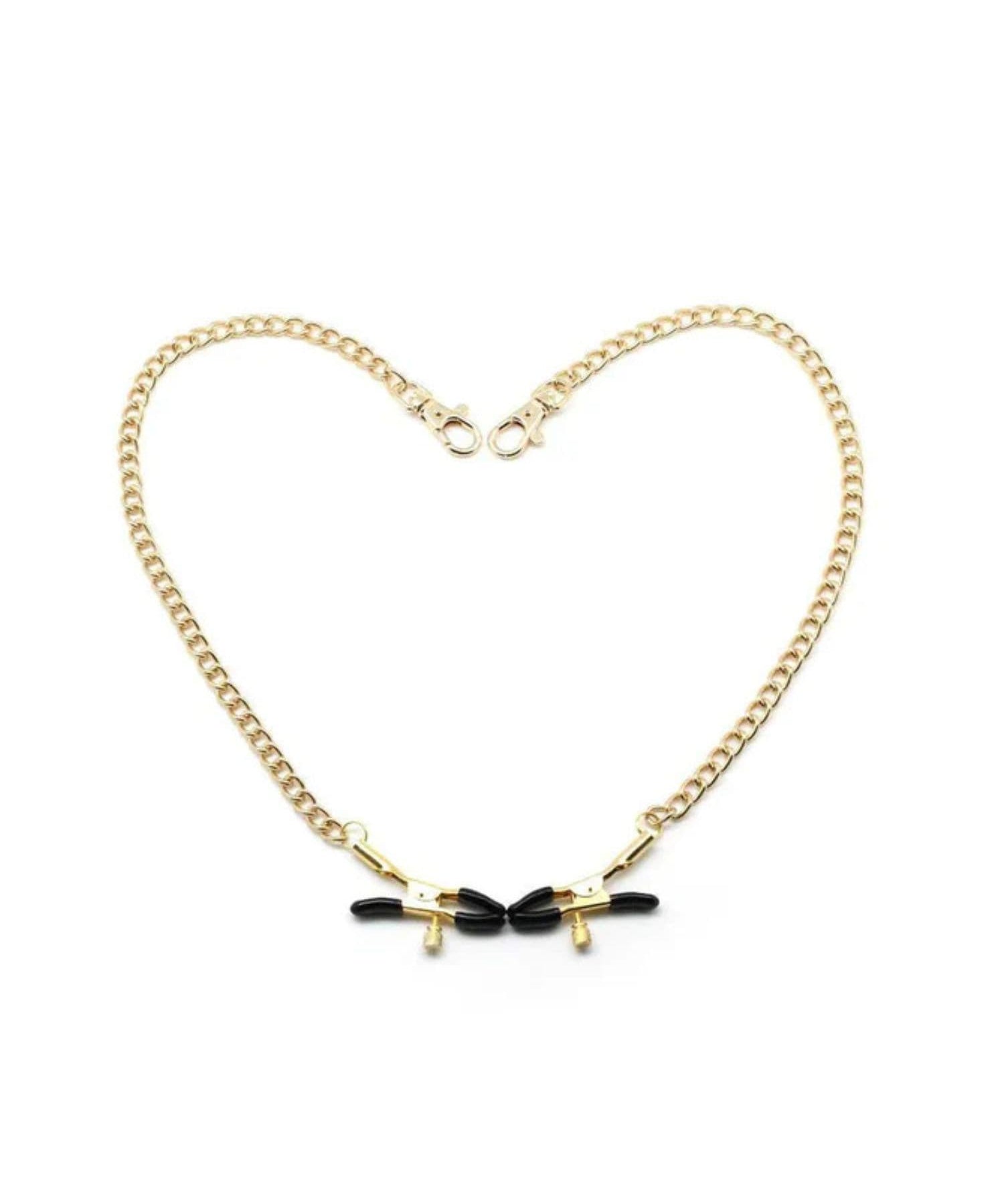Liebe Seele Metal Chain Bull Nose Nipple Clamps (Gold) | Avec Amour LIngerie