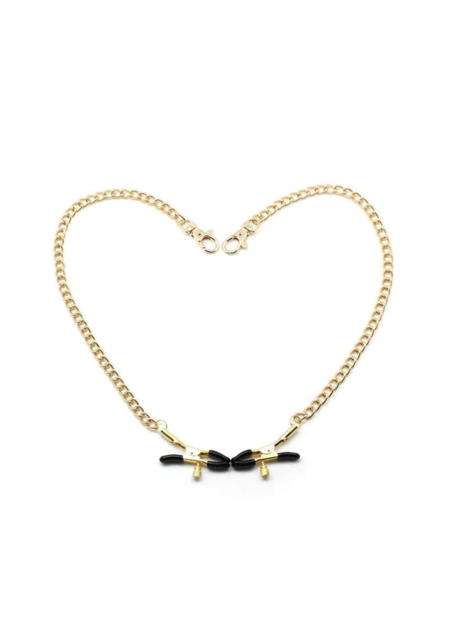 Liebe Seele Metal Chain Bull Nose Nipple Clamps (Gold) | Avec Amour LIngerie