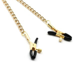 Liebe Seele Metal Chain Bull Nose Nipple Clamps (Gold) | Avec Amour LIngerie