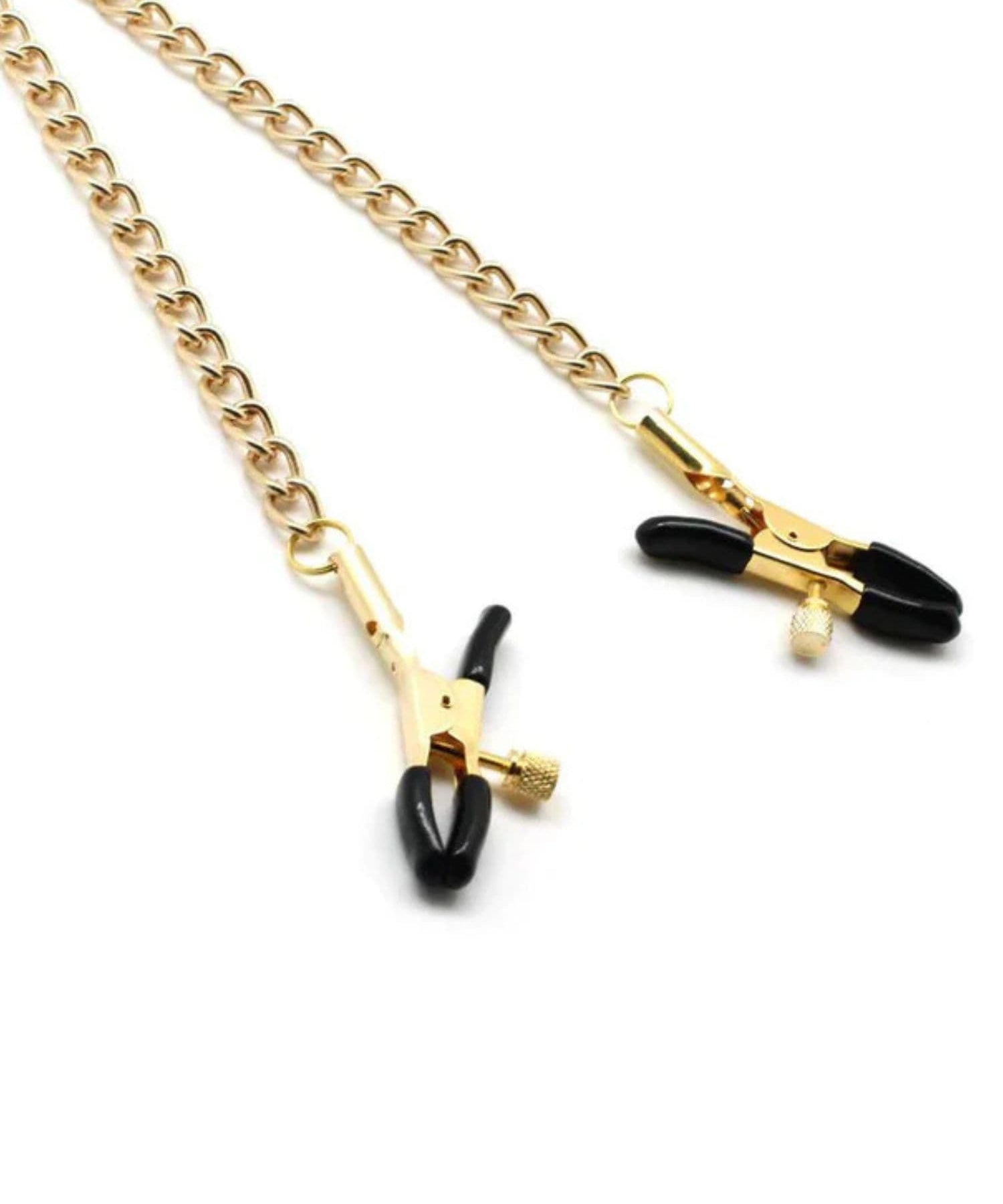 Liebe Seele Metal Chain Bull Nose Nipple Clamps (Gold) | Avec Amour LIngerie