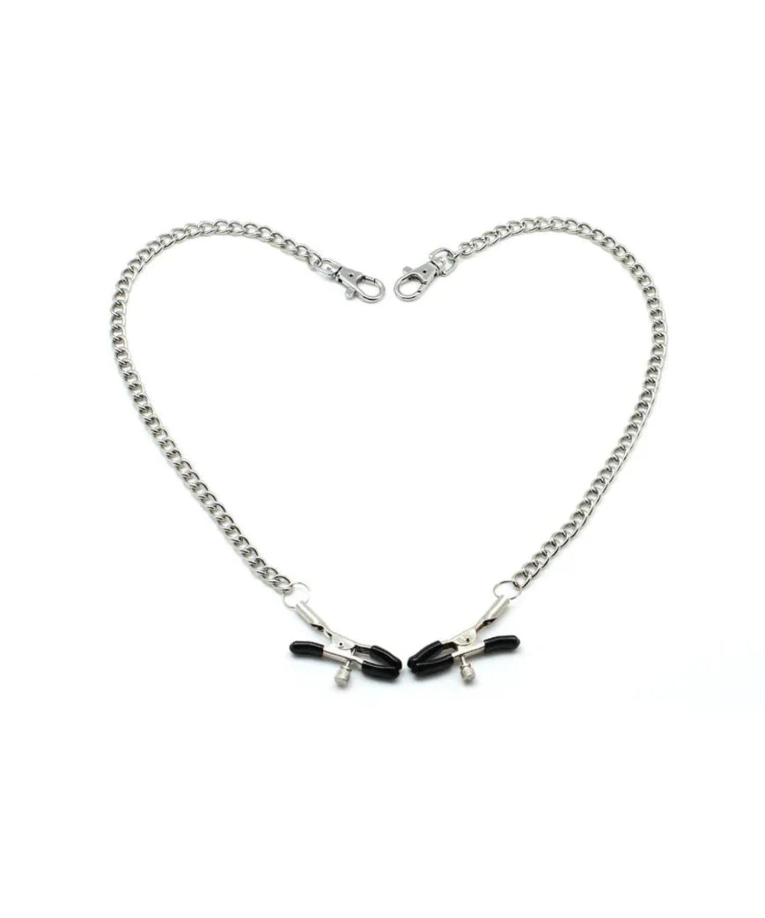 Liebe Seele Metal Chain Bull Nose Nipple Clamps (Silver) | Avec Amour LIngerie