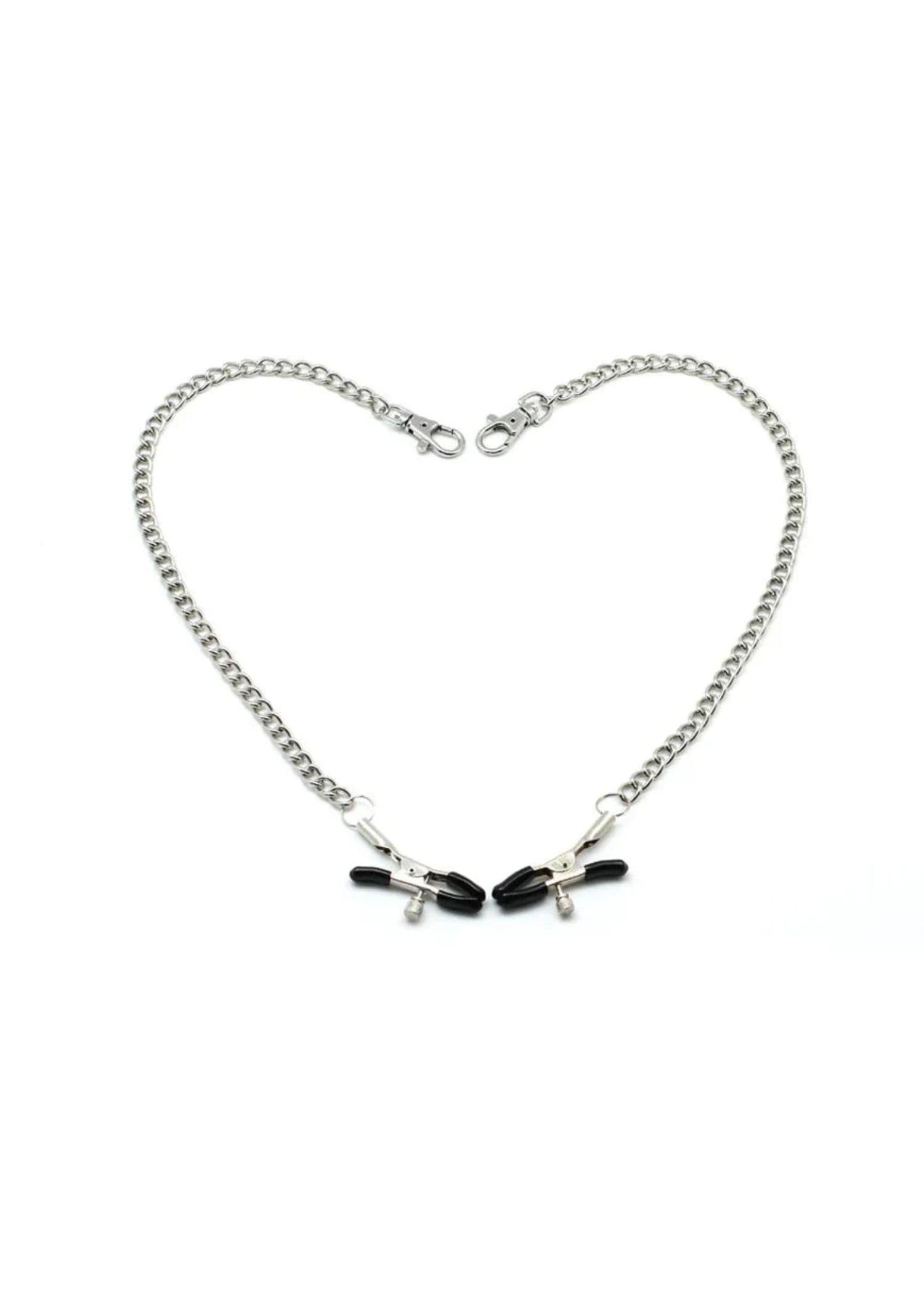 Liebe Seele Metal Chain Bull Nose Nipple Clamps (Silver) | Avec Amour LIngerie