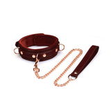 Metallic Shade Vegan Leather Collar with Leash