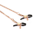 Metallic Shade Vegan Leather Collar with Nipple Clamps