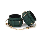 Liebe Seele Mossy Chic Leather Ankle Cuffs (Green) | Avec Amour Lingerie