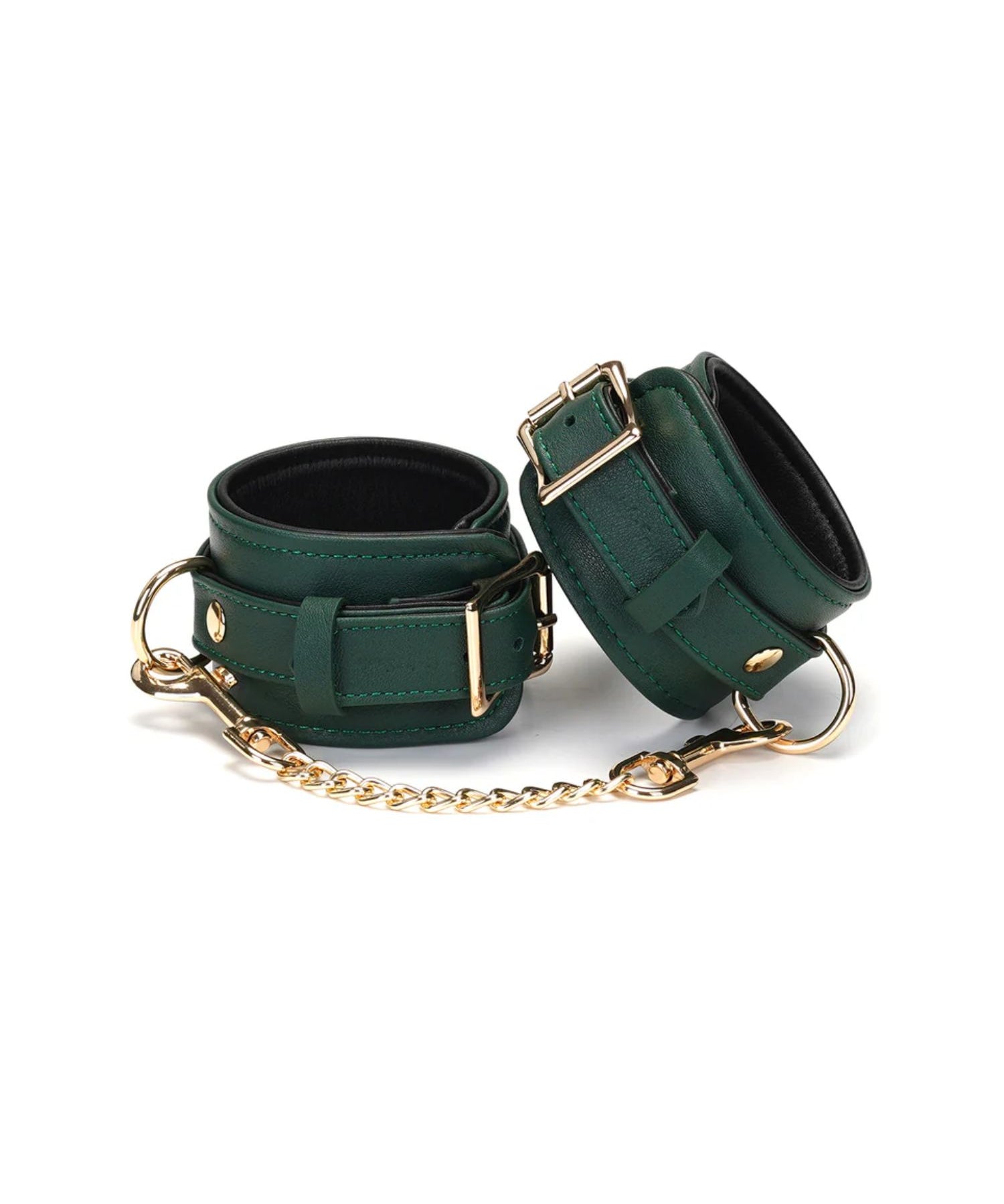 Liebe Seele Mossy Chic Leather Ankle Cuffs (Green) | Avec Amour Lingerie