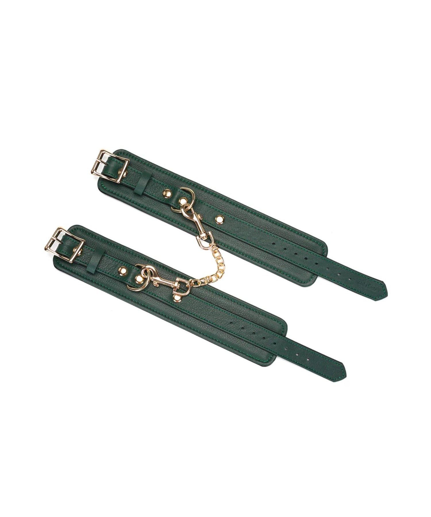 Liebe Seele Mossy Chic Leather Ankle Cuffs (Green) | Avec Amour Lingerie