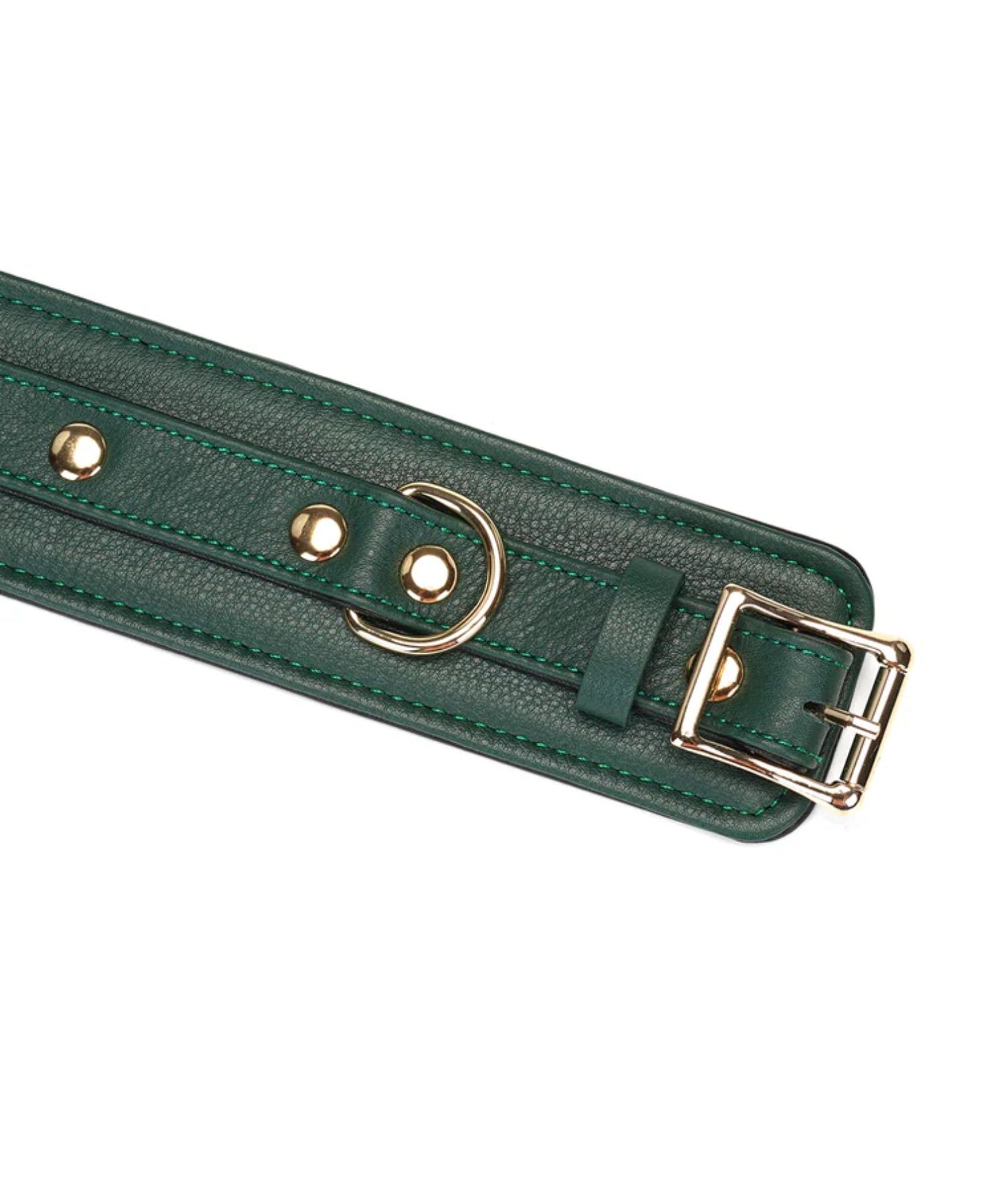 Liebe Seele Mossy Chic Leather Ankle Cuffs (Green) | Avec Amour Lingerie