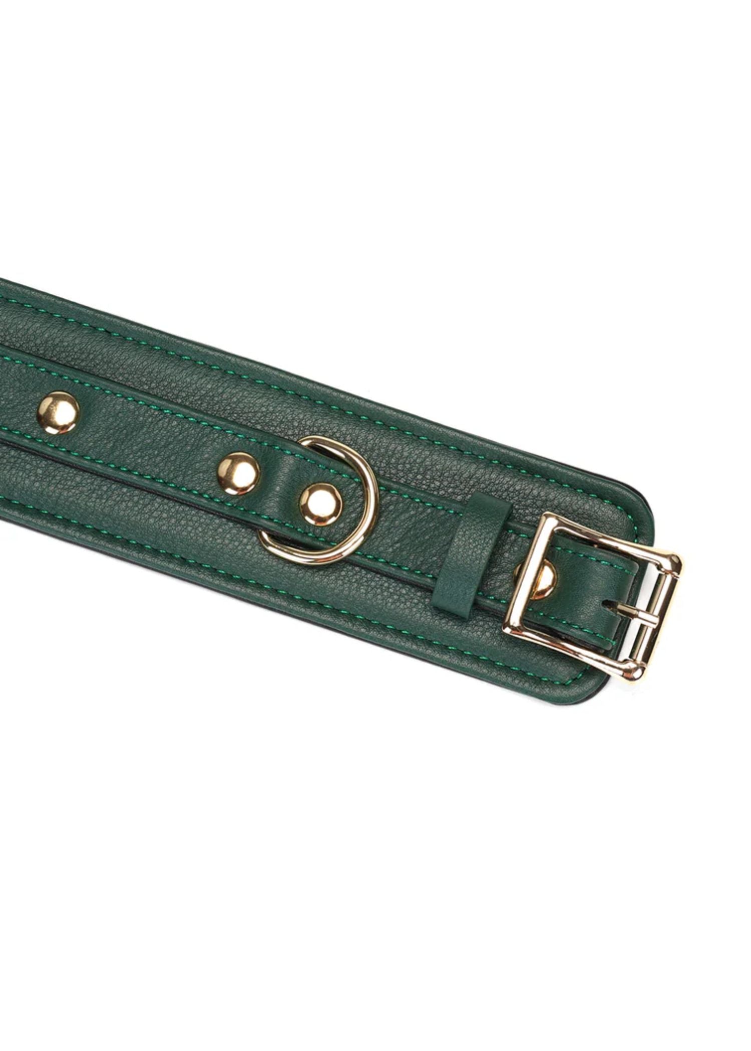 Liebe Seele Mossy Chic Leather Ankle Cuffs (Green) | Avec Amour Lingerie