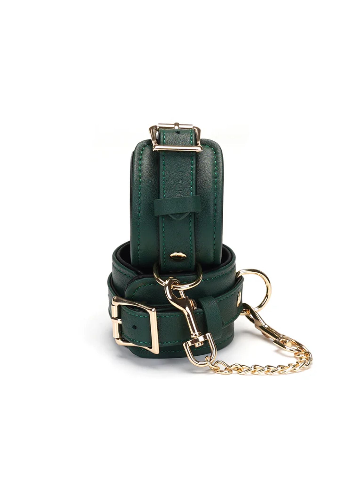 Liebe Seele Mossy Chic Leather Ankle Cuffs (Green) | Avec Amour Lingerie