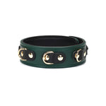 Liebe Seele Mossy Chic Leather Collar with Leash Choker (Green) | Avec Amour Lingerie