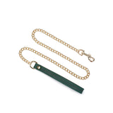 Liebe Seele Mossy Chic Leather Collar with Leash Choker (Green) | Avec Amour Lingerie