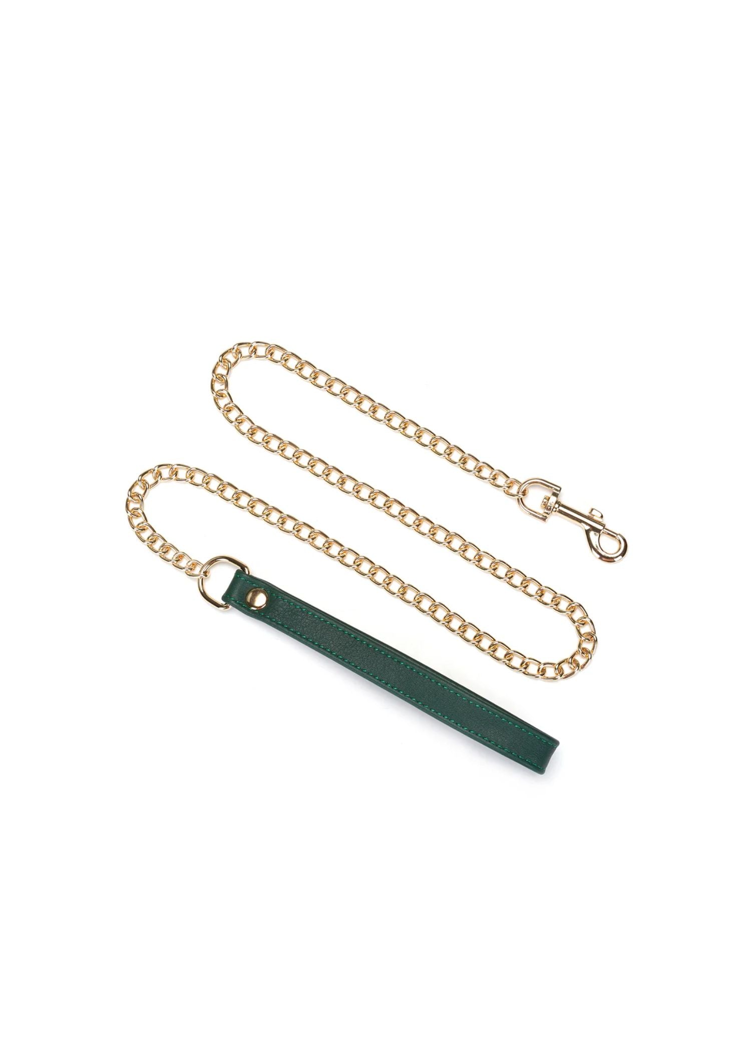 Liebe Seele Mossy Chic Leather Collar with Leash Choker (Green) | Avec Amour Lingerie