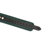 Liebe Seele Mossy Chic Leather Collar with Leash Choker (Green) | Avec Amour Lingerie