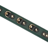 Liebe Seele Mossy Chic Leather Collar with Leash Choker (Green) | Avec Amour Lingerie