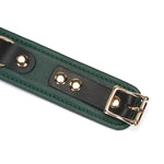 Liebe Seele Mossy Chic Leather Collar with Leash Choker (Green) | Avec Amour Lingerie