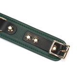 Liebe Seele Mossy Chic Leather Collar with Leash Choker (Green) | Avec Amour Lingerie