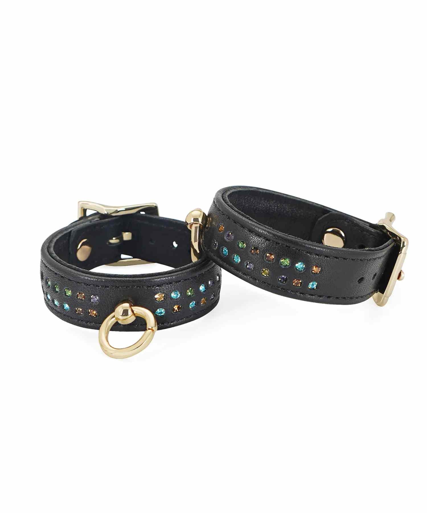 Liebe Seele Shining Girl Leather Ankle Cuffs | Avec Amour Lingerie