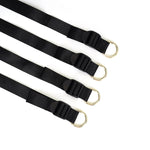 Liebe Seele Under Mattress Restraint Straps with Gold D-ring ends — flat lay