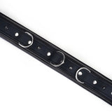 Vegan Fetish Faux Leather Studded Collar and Leash (Black)