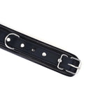 Vegan Fetish Faux Leather Studded Collar and Leash (Black)