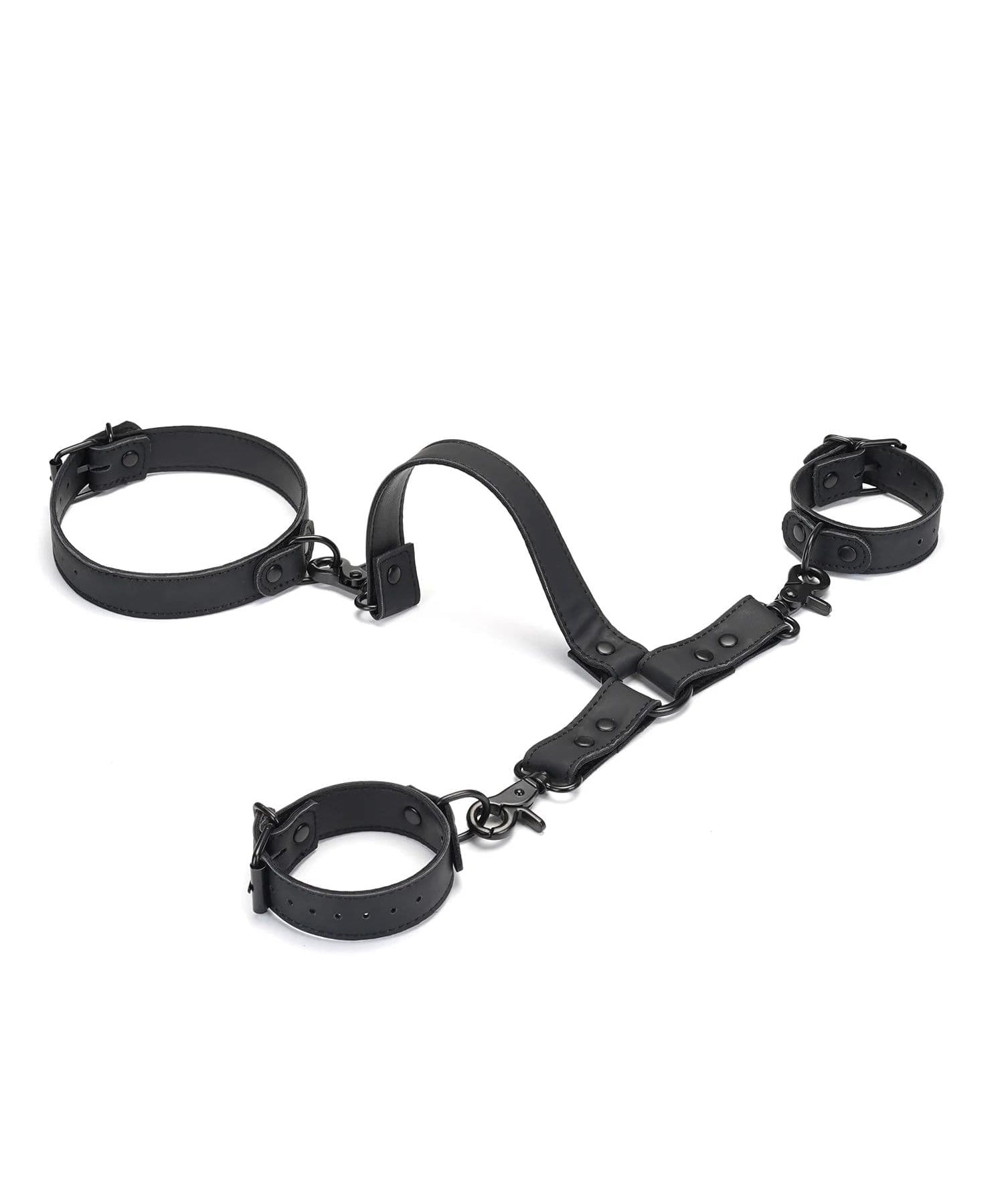 Liebe Seele Vegan Leather Wrist to Collar Restraints | Bondage, BDSM Bedroom Fun | Avec Amour Lingerie