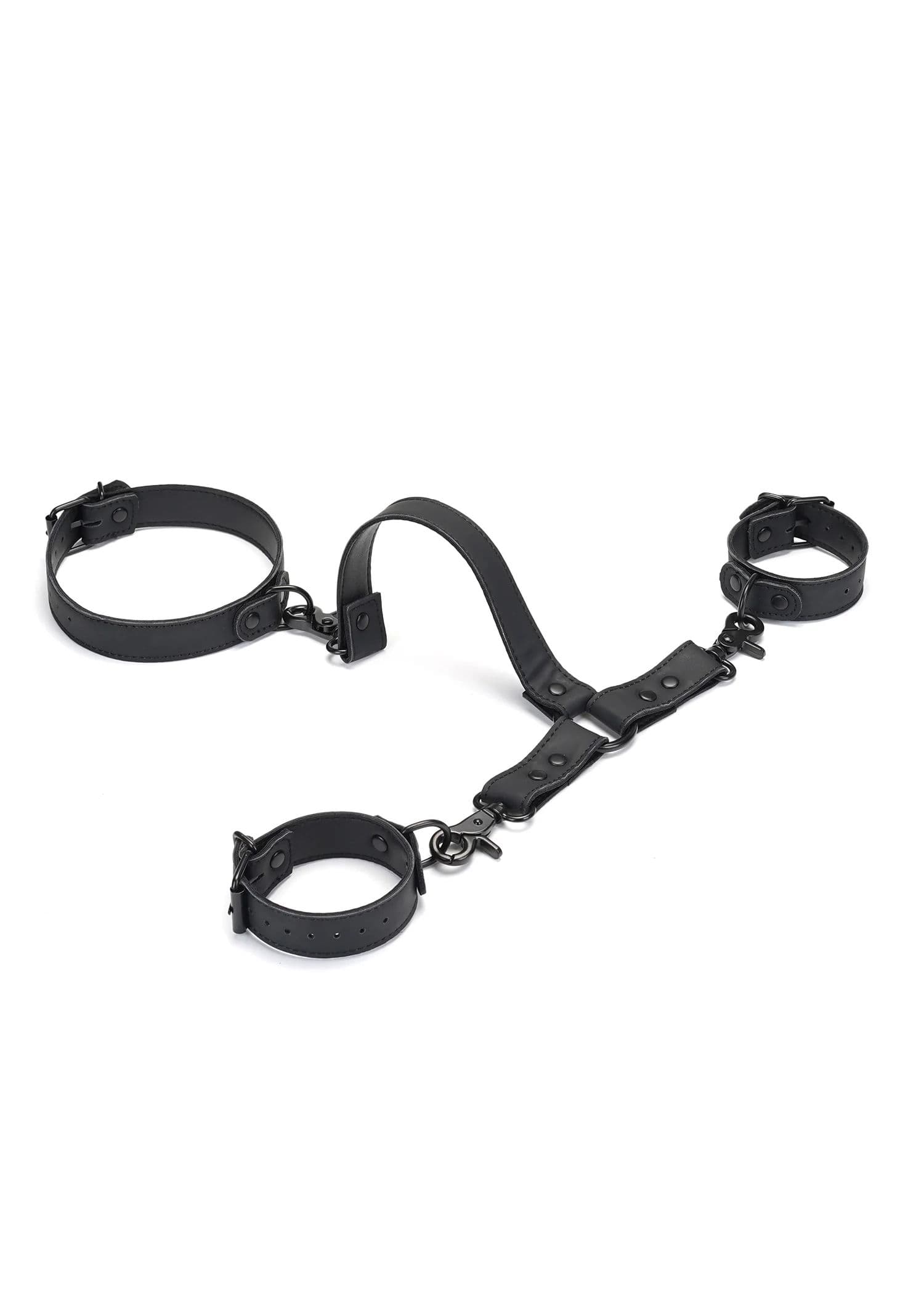 Liebe Seele Vegan Leather Wrist to Collar Restraints | Bondage, BDSM Bedroom Fun | Avec Amour Lingerie