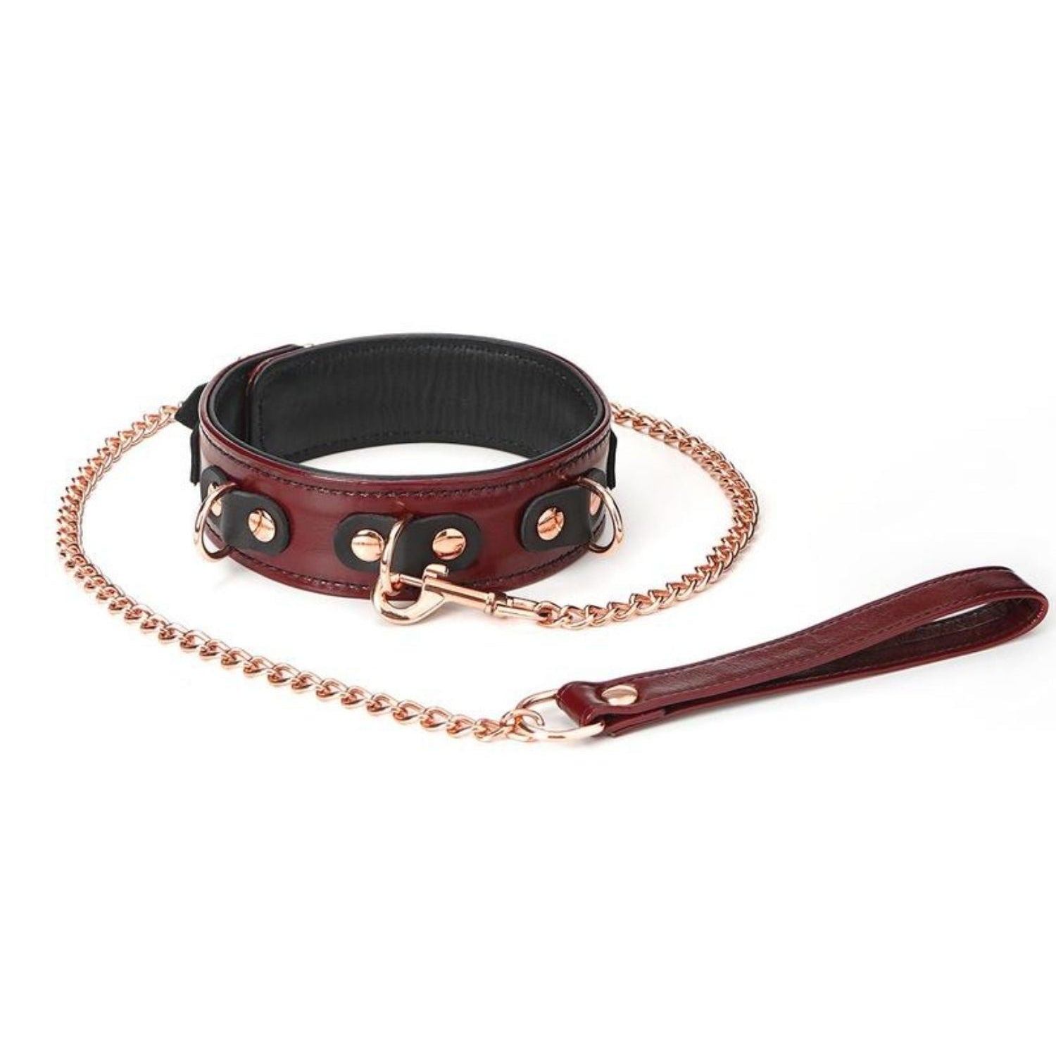 Liebe Seele Wine Red Collar & Leash | Avec Amour Lingerie