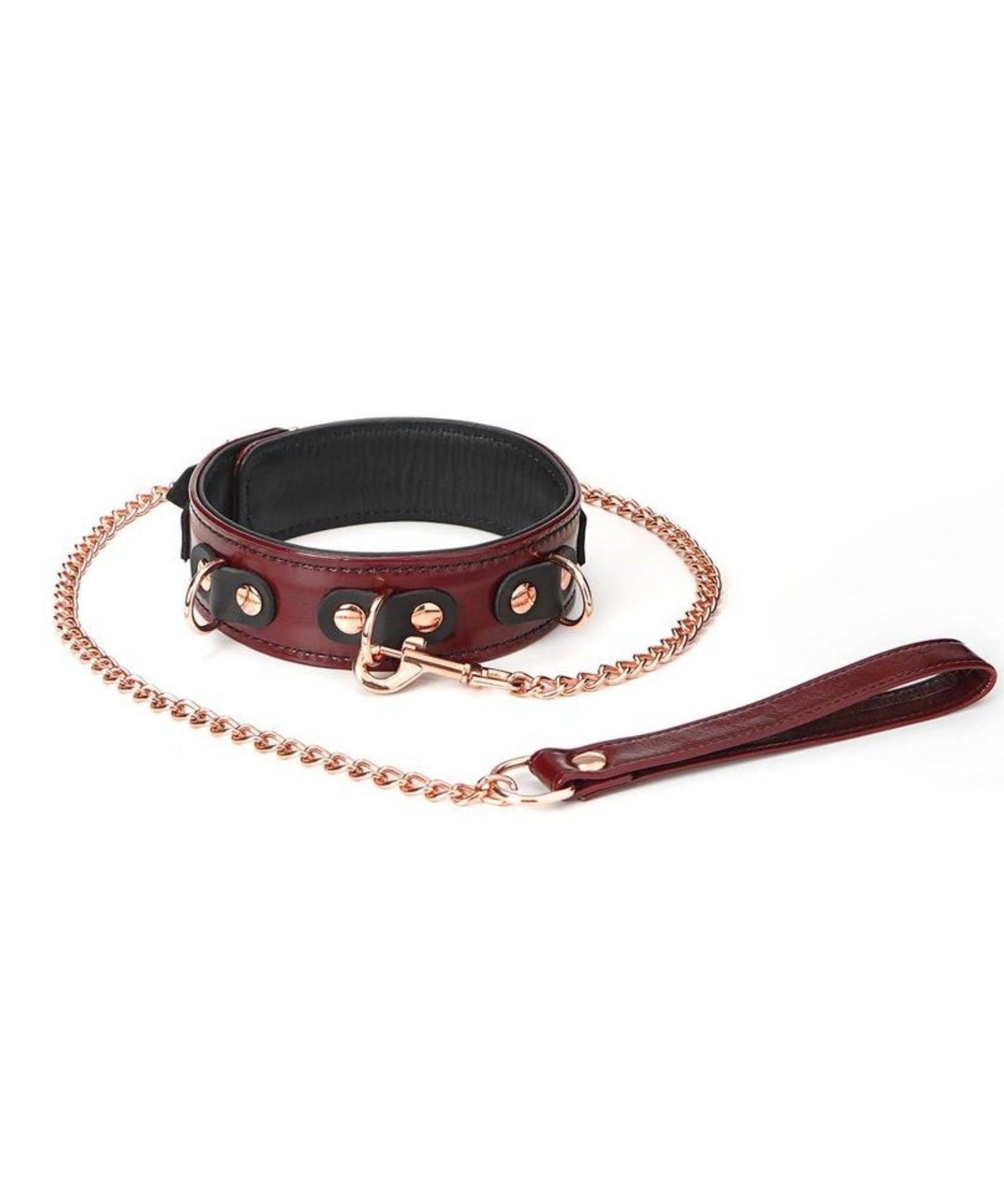 Liebe Seele Wine Red Collar & Leash | Avec Amour Lingerie